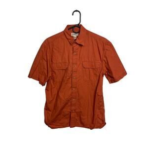 Magellan Outdoors Men's Small Orange Fishing Shirt - S/S 100% Cotton Hiking